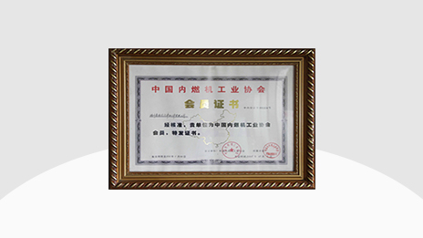 Member certificate of China Internal Combustion Engine Industry Association